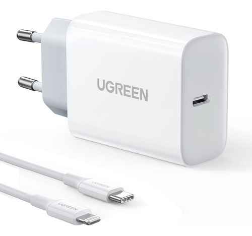 Ugreen 50698 Carregador Turbo Pd 20w  Cabo Para iPhone Mfi