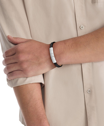 Calvin Klein Pulsera De Cuero Para Hombre 35100062 Squares