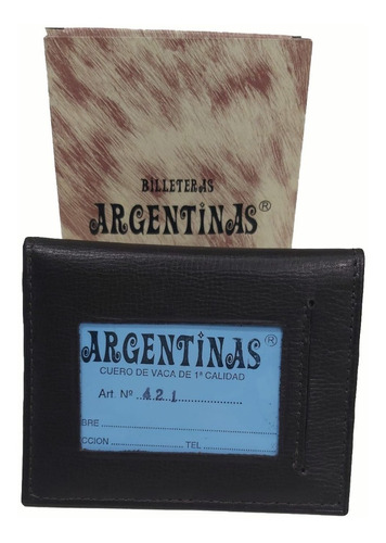 Tarjetero Cuero 10 Tarjetas Billeteras Argentinas 421