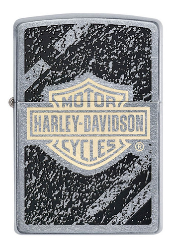 Encendedor Zippo Harley Davidson Cromado Diseño Asfalto