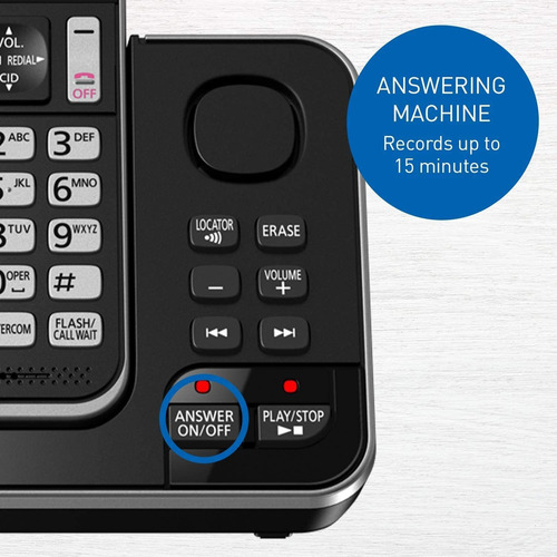 Telefone Panasonic KX-TGD394 sem fio - cor preto