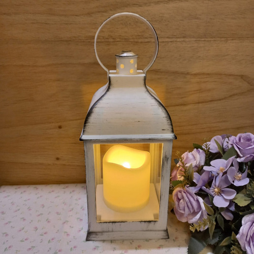 Farol Vintage Vela Led 22 Cm