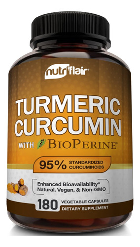 Nutriflair Curcumina De Curcuma Con Bioperine 1300 Mg, 180 C