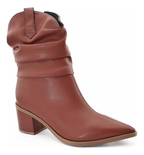 Botas Texanas Mujer Taco Medio Punta Fina Hebilla Elegantes