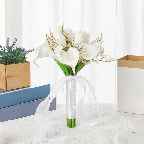 Buquê De Noiva De Casamento Flor De Dama Com Tulipa 22x29cm