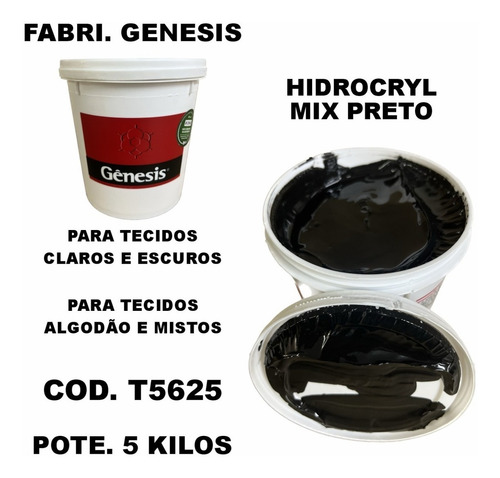 Tinta Hidrocryl Mix Preto 5kg Genesis T5625