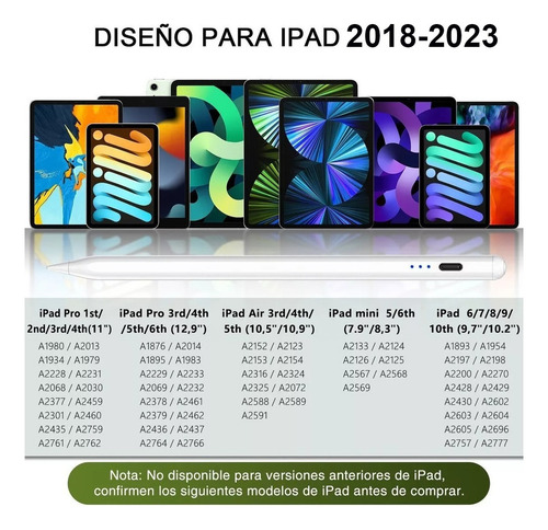 Pluma Lápiz Óptico Para iPad Tablet (2018-2023),stylus Pen
