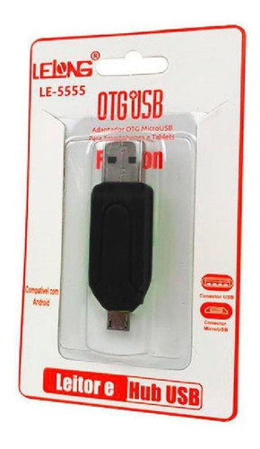 Adaptador Micro Usb V8 Usb Cartão Sd Micro Sd Otg Le-5555