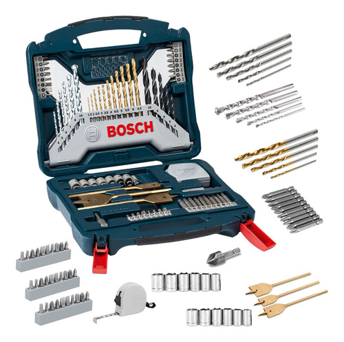 Parafusadeira Furadeira De Impacto 21v Philco + 70 Pçs Bosch Cor Preto