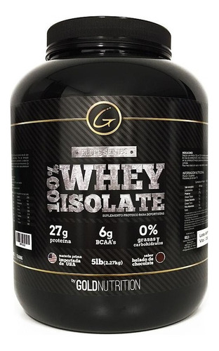 Proteina Whey Protein 100% Whey Isolate Gold Nutrition 5 Lb Sabor Chocolate