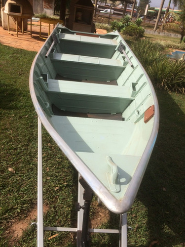 Barco Rebitado 5,00m, Motor 15hp Super Mercury, Carreta