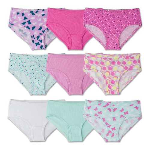 Pantaletas, Pantys, Blumer Para Niñas, Paquete 9 Unidades 