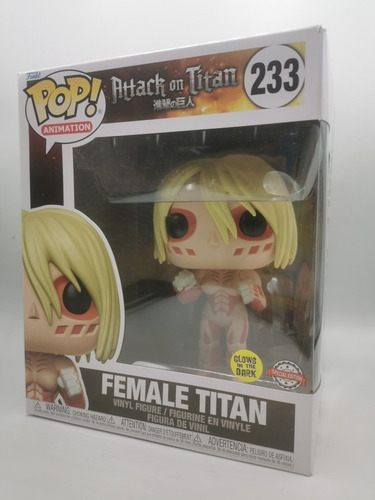 Imagen 3 de 3 de Female Titan Hembra Glow Attack On Titan Funko Pop Exclusive