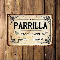 Comprar Chapa Antigua Vintage Retro De 30 X40cm   Parrilla