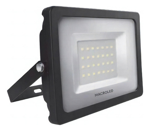 Reflector LED Macroled FLS-50 50W con luz blanco cálido y carcasa negro 220V