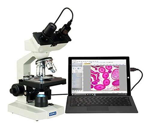 Omax 40 x -2500 x Led Binocular Microscopio Compuesto De Lab