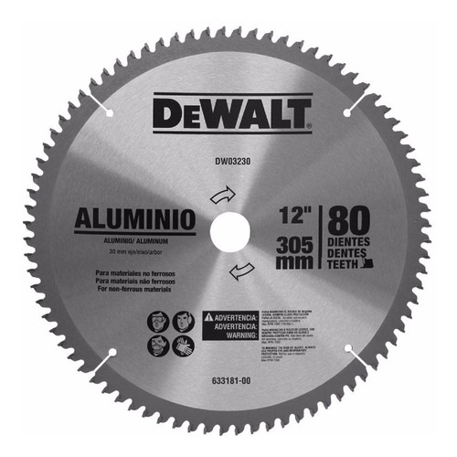 Hoja De Sierra Dewalt 80 Dientes Para Madera 305 Mm 12 Pu