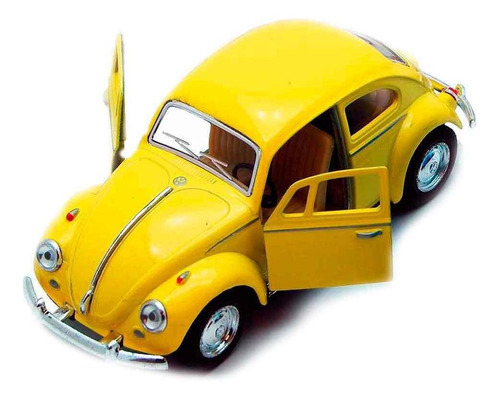 Miniatura Fusca Escala 1:32 Amarelo Carrinho Metal Coleção X