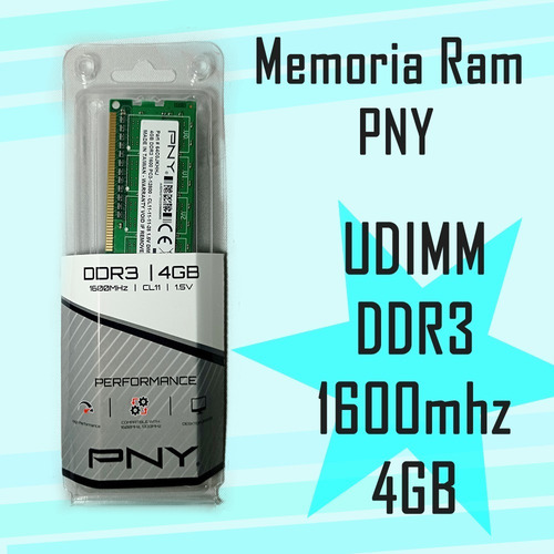 Imagen 3 de 5 de Memoria Ram Pny Ddr3 4gb 1600mhz Para Pc Udimm