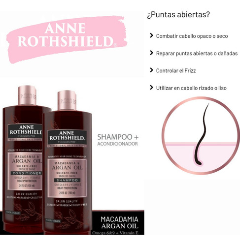 Shampoo Y Acondicionador Anne Rothshield Con Argan