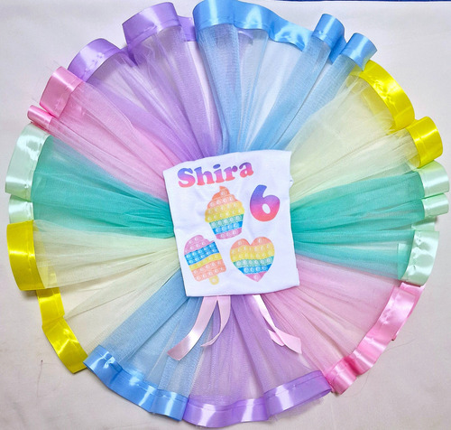 Conjunto De Tutu Y Remera De Pot It Corazón Personalizado