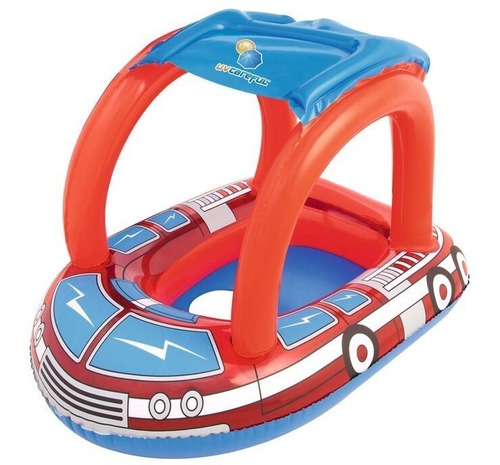 Asiento Bote Flotador Inflable Bomberos P Bebes - Con Techo!