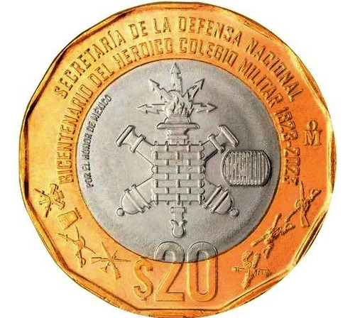 3 Monedas De 20 Pesos Heroico Colegio Militar Sin Circular 