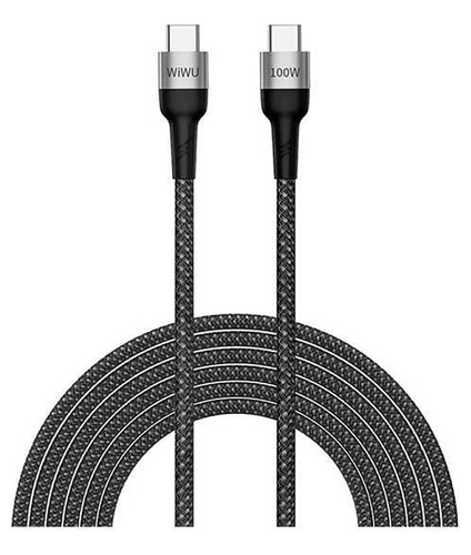 Cable Wiwu Tipo-c A Tipo-c F15 100w Negro