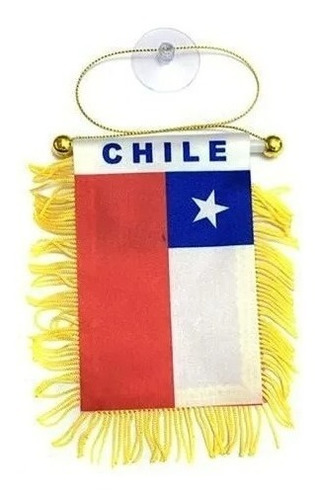  12 Banderín De Chile Con Flecos Para Auto Fiestas Patrias 