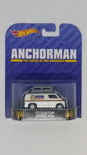 Hot Wheels Retro Anchorman '77 Custom Dodge Van 1:64 Color Blanco