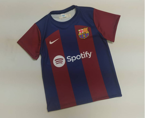 Franela Camisa Para Niños Futbol Barcelona Lewandowski