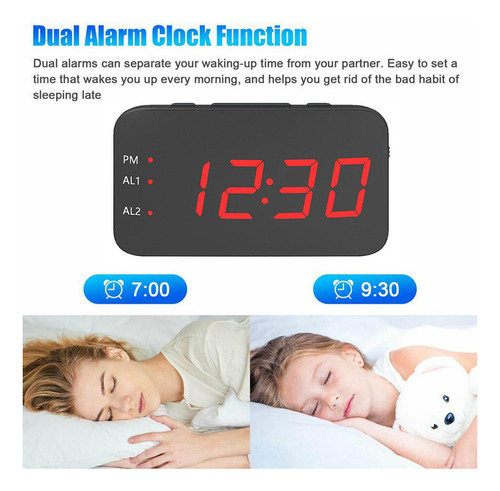 Led Digital Despertador Reloj Usb De Noche Con Pantalla De