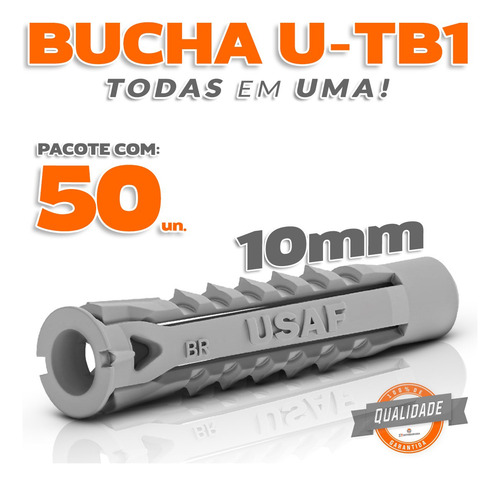 Todas Em Uma: Buchas U-tb1 Cinza 10mm Pacote Com 50un - Nfe