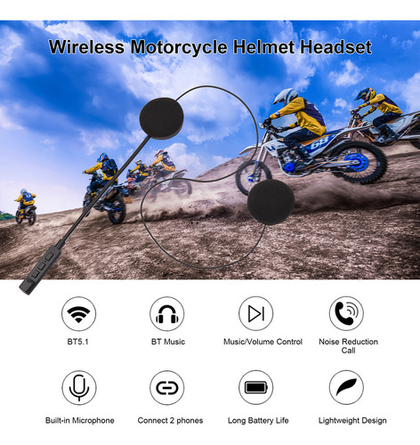 Nuevo Auriculares Para Casco, Micrófono Inalámbrico,