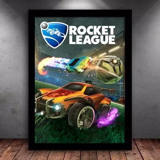 Quadro Decorativo Poster Game Rocket League Moldura 43x33cm