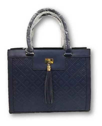 Imagen 1 de 5 de Bolso De Dama Modelo Diseño Cuadros Azul/café Ber3jy7