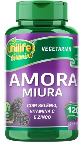 Suplemento de Amora Miúra com Vitaminas Unilife 120 Cápsulas