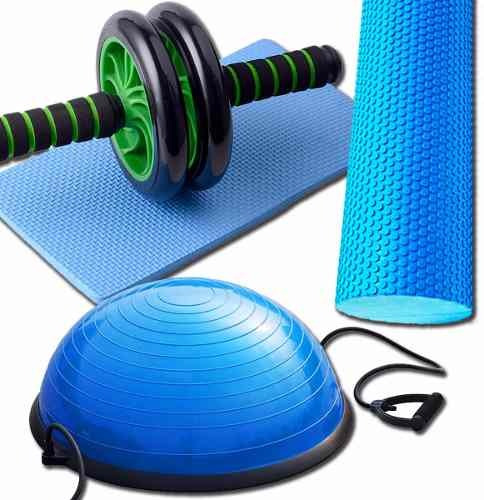 Bosu Con Manillas + Foam Roller + Rueda Abdominal | Sd Med