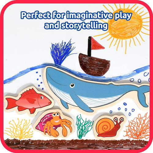 Spark Wow Magnets De Madera - Sea Life - Juego De 20 - Imane