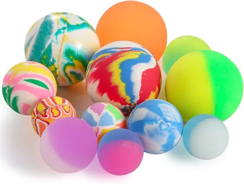 Pllieay 12pcs Bouncy Balls 3 Sizes Mixed Color, Bouncing ...