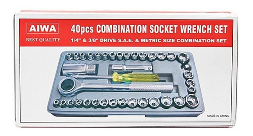 Juego De Raches Copas 40 Piezas Mecanica Vehiculo Marca Aiwa