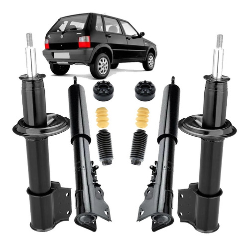 4 Amortecedor + Kit Suspenção Uno Mille 91 92 93 94 95 96 97