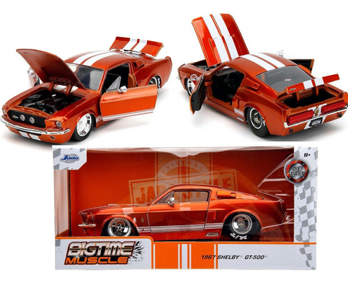 Jada 1:24 1967 Ford Shelby Gt500 Mustang Big Time Muscle Color Naranja