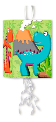Combo Dinosaurios Infantil - Piñata+cartel+banderín