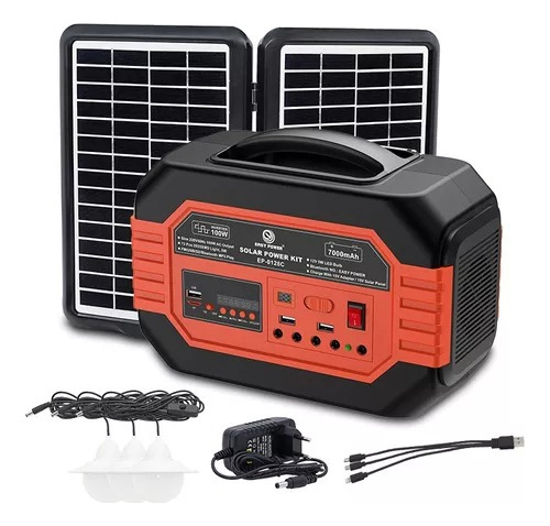 Generador Energia Multiuso Bateria Carga Solar Ampolletas