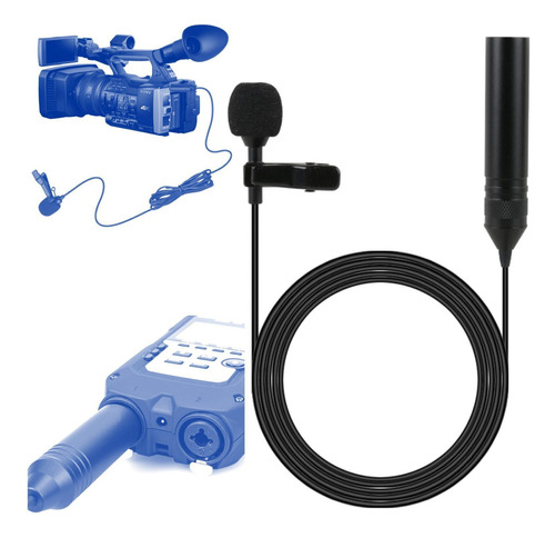 Microfone Lapela Xlr Com Phantom Power +48v P/filmadora