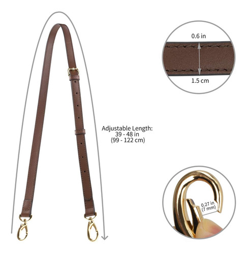 Allzedream Bolso Bandolera De Cuero Genuino Con Correa De Re