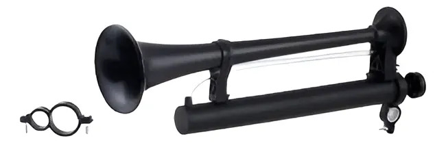 Buzina Marítima Jumbão de 50cm Para Bicicleta e Eventos - Som Extraforte Preta