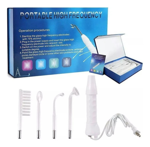 Maquina Alta Frecuencia Portátil Facial Y Corporal De 4 Elec