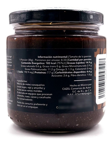 Imagen 3 de 4 de Mole Oaxaqueño Especial Con Frutos Secos En Pasta 220g